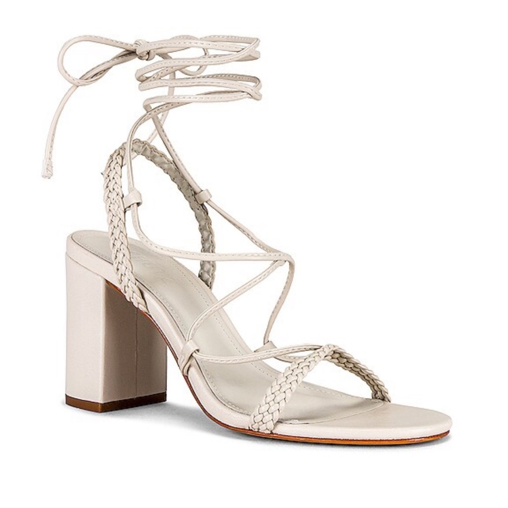 Schultz Maxima Block Heel Sandals Shoes in Pearl Cream Color Size 7  New…
